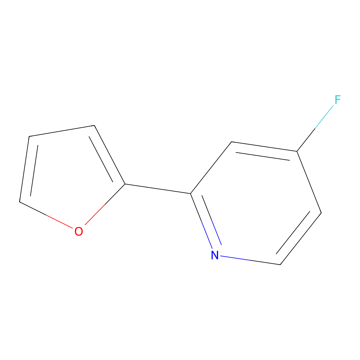 4-Fluoro-2-(2-furyl)pyridine molecular structure, CAS 1563531-32-7