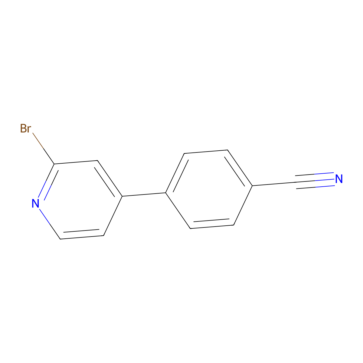 2-Bromo-4-(4-cyanophenyl)pyridine molecular structure, CAS 1563531-34-9