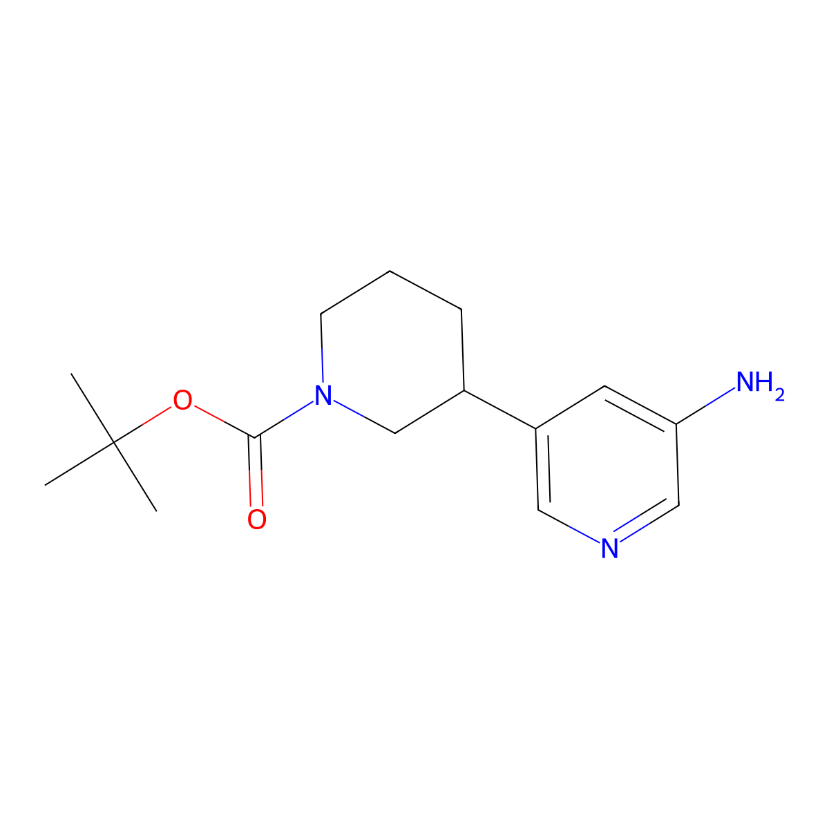 3-Amino-5-(N-Boc-piperidin-3-yl)pyridine molecular structure, CAS 1563531-37-2