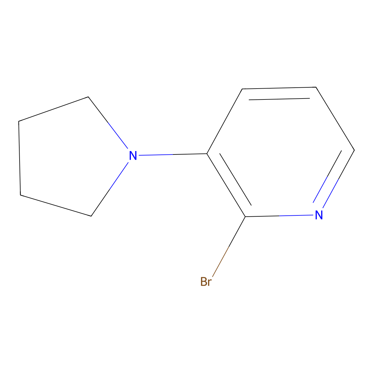 2-Bromo-3-(pyrrolidin-1-yl)pyridine molecular structure, CAS 1563531-38-3