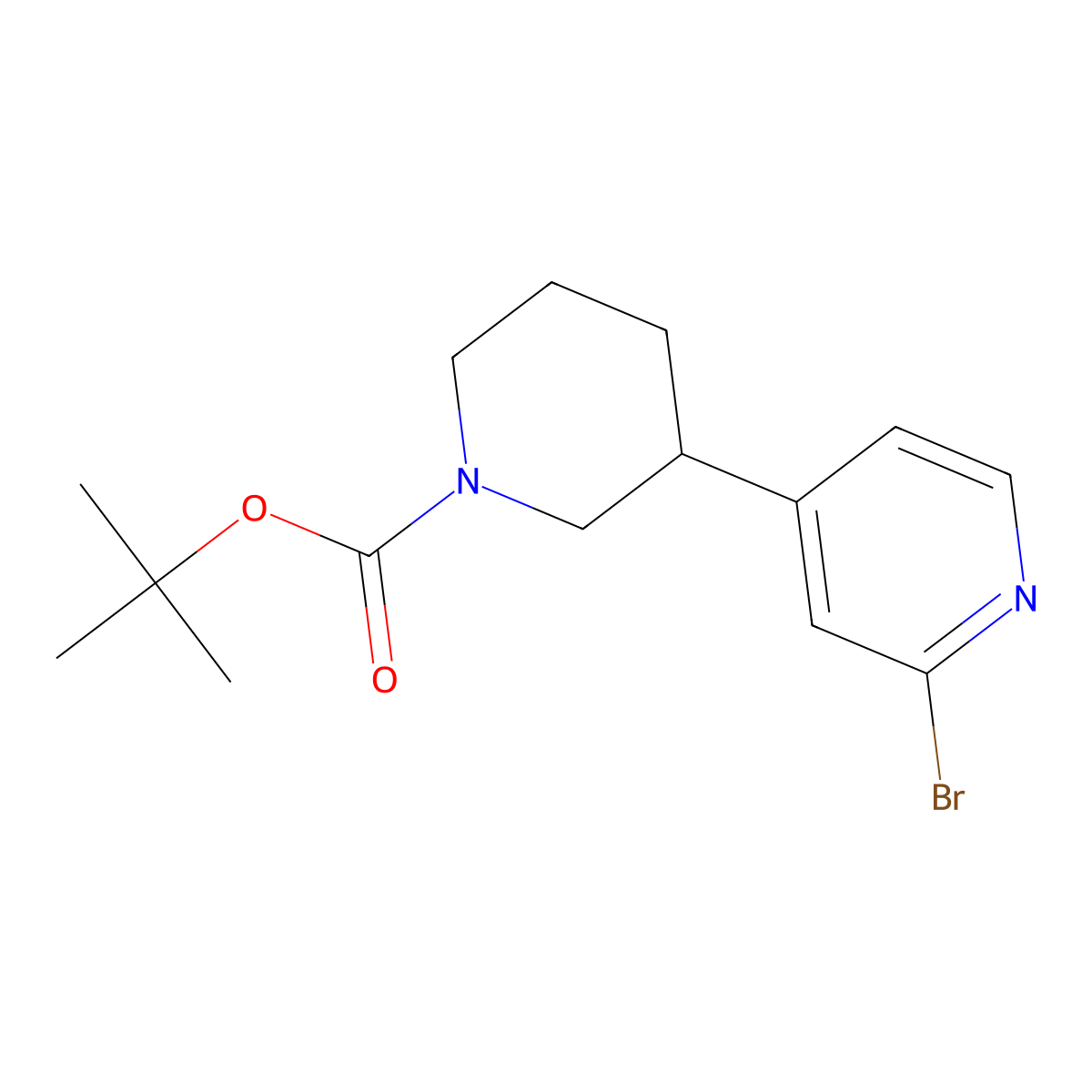 2-Bromo-4-(N-Boc-piperidin-3-yl)pyridine molecular structure, CAS 1563531-53-2
