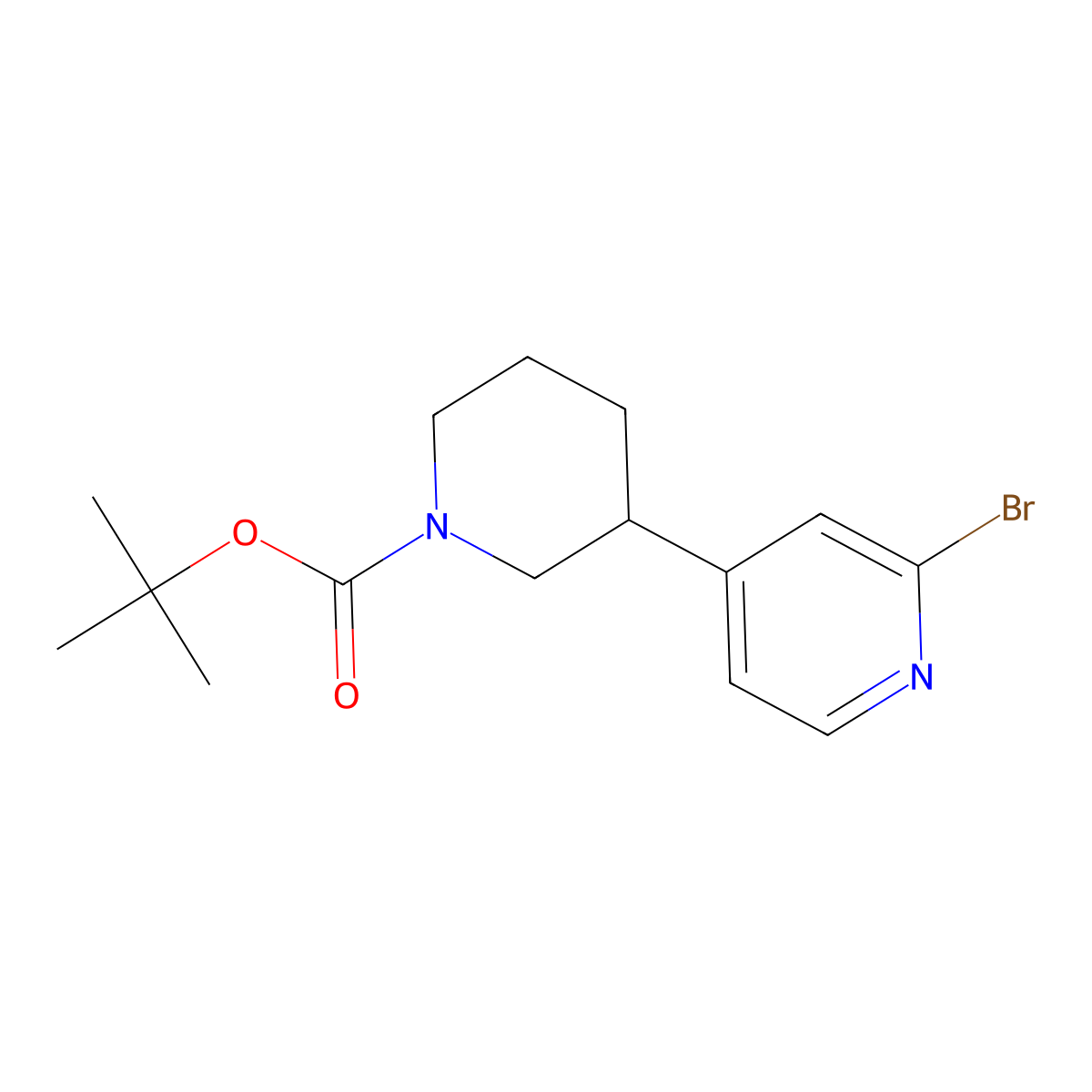 2-Bromo-4-(N-Boc-piperidin-3-yl)pyridine molecular structure, CAS 1563531-53-2
