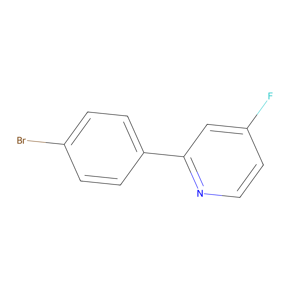 4-Fluoro-2-(4-bromophenyl)pyridine molecular structure, CAS 1563531-54-3