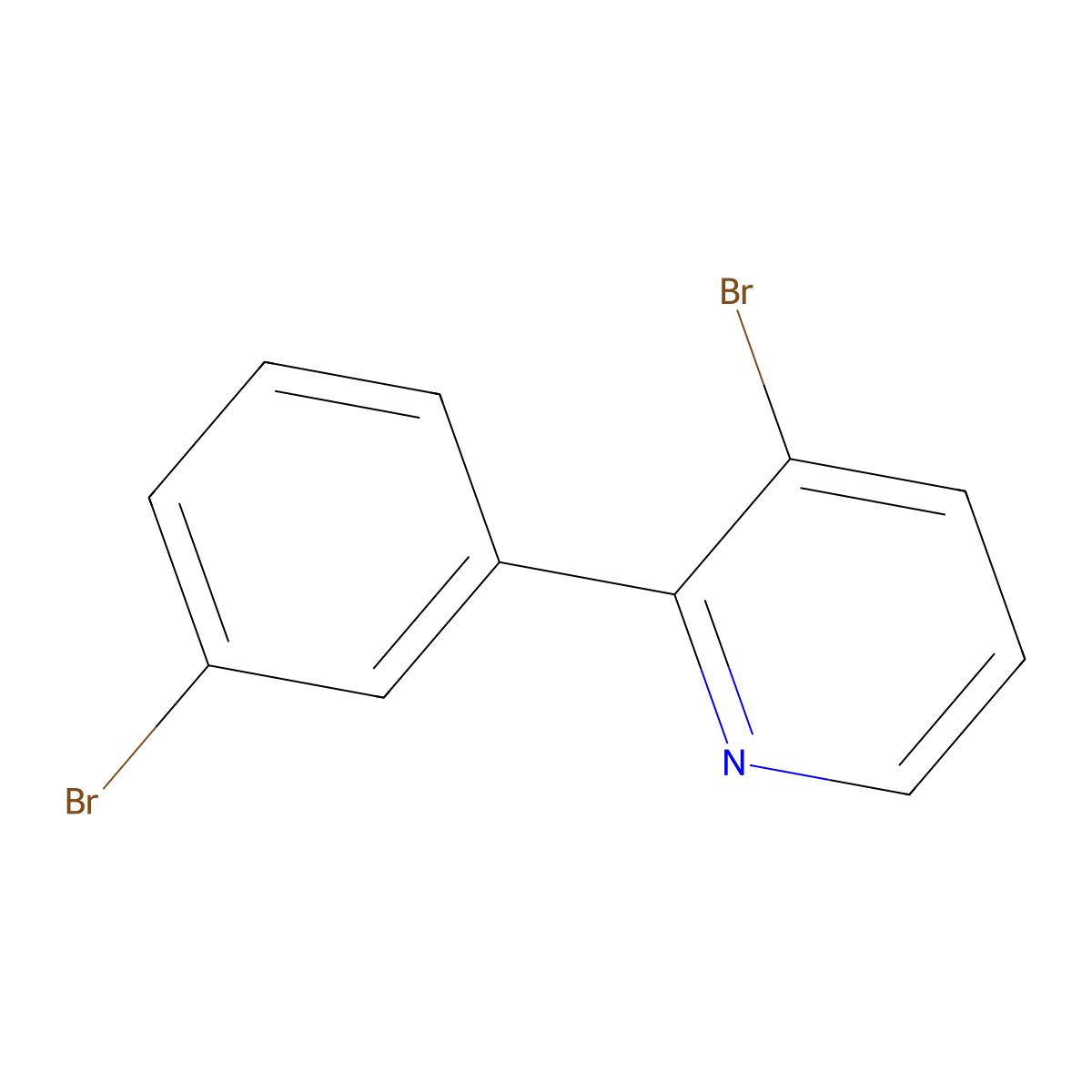 3-Bromo-2-(3-bromophenyl)pyridine molecular structure, CAS 1563531-59-8