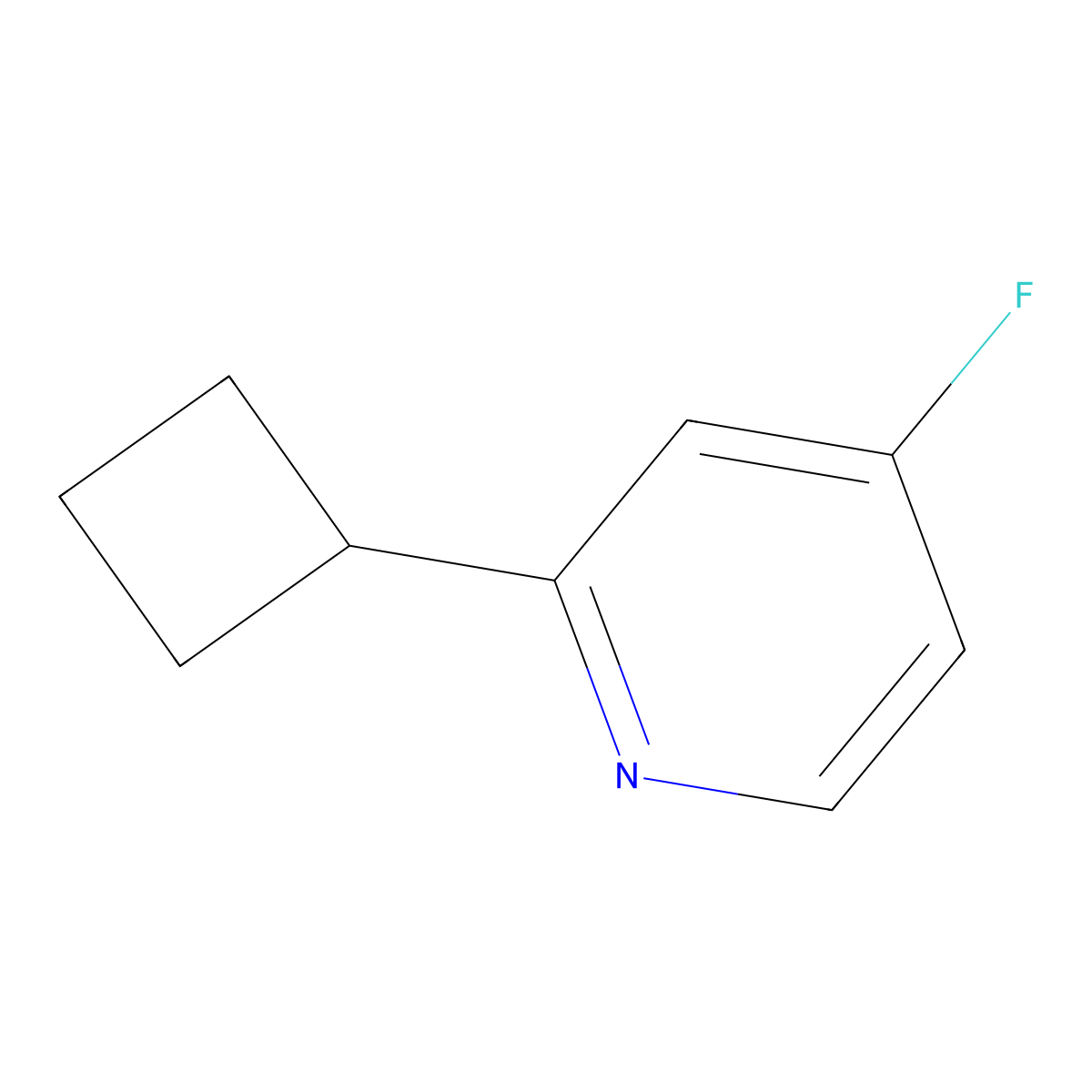 4-Fluoro-2-(cyclobutyl)pyridine molecular structure, CAS 1563531-60-1