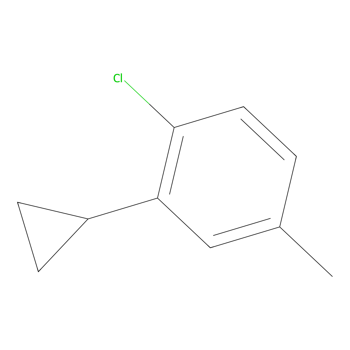 1-Chloro-2-cyclopropyl-4-methylbenzene molecular structure, CAS 1563531-62-3