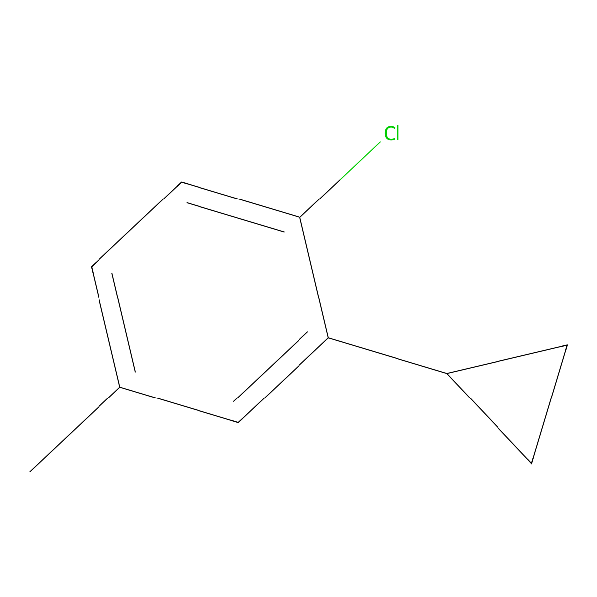 1-Chloro-2-cyclopropyl-4-methylbenzene molecular structure, CAS 1563531-62-3