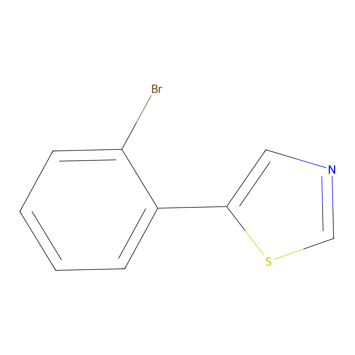 2-(Thiazol-5-yl)bromobenzene molecular structure, CAS 1563531-64-5