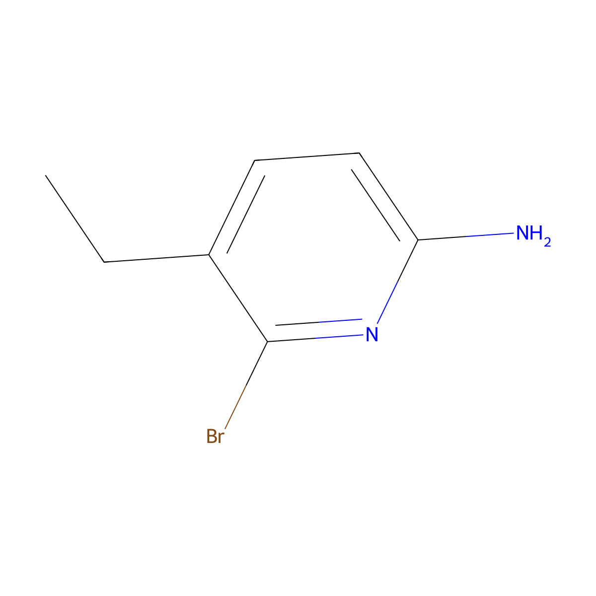 6-Bromo-5-ethylpyridin-2-amine molecular structure, CAS 1563531-69-0