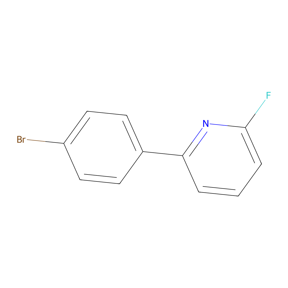 2-Fluoro-6-(4-bromophenyl)pyridine molecular structure, CAS 1563531-70-3