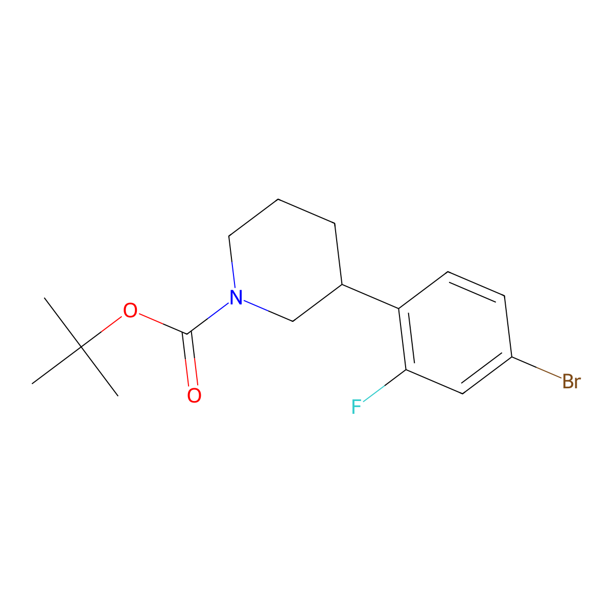 1-Boc-3-(4-bromo-2-fluorophenyl)piperidine molecular structure, CAS 1563531-73-6