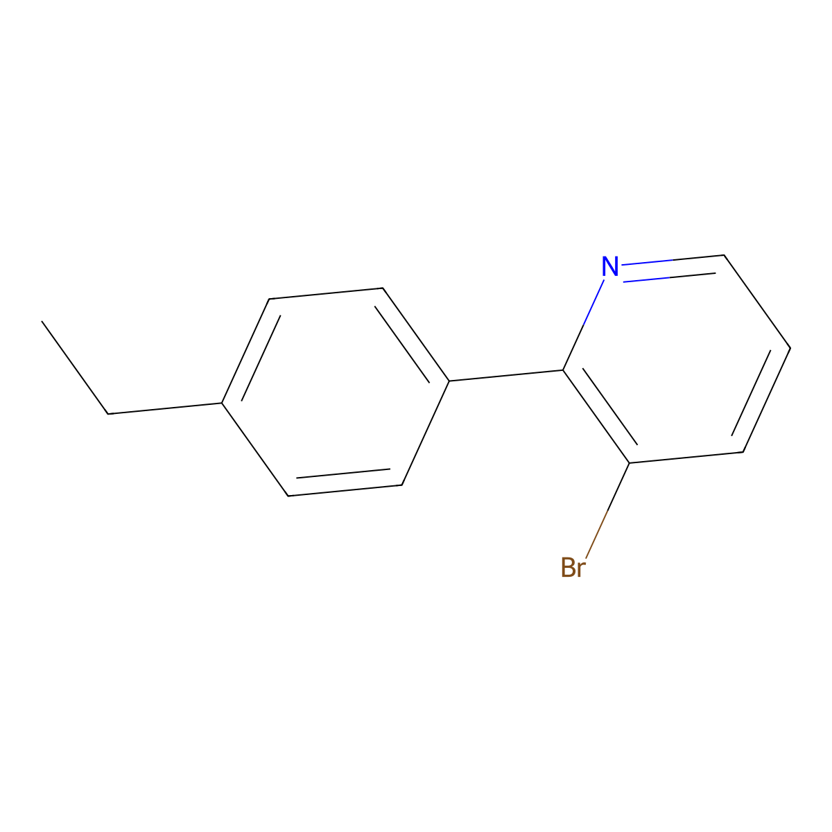 3-Bromo-2-(4-ethylphenyl)pyridine molecular structure, CAS 1563531-74-7