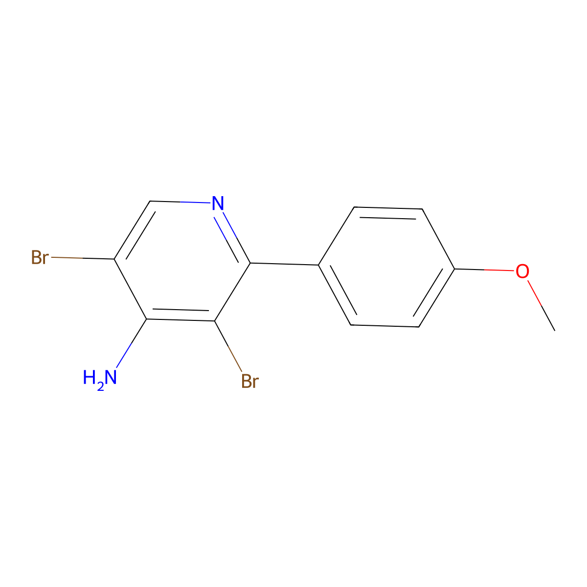 4-Amino-3,5-dibromo-2-(4-methoxyphenyl)pyridine molecular structure, CAS 1563531-75-8