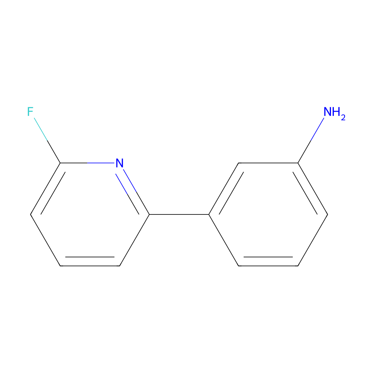 2-Fluoro-6-(3-aminophenyl)pyridine molecular structure, CAS 1563531-76-9