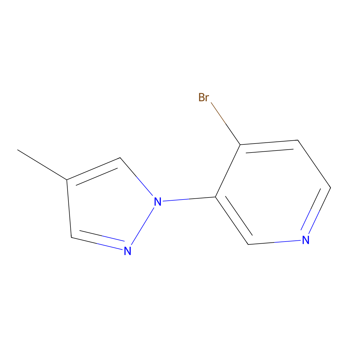 4-Bromo-3-(4-methyl-1H-pyrazol-1-YL)pyridine molecular structure, CAS 1563531-77-0