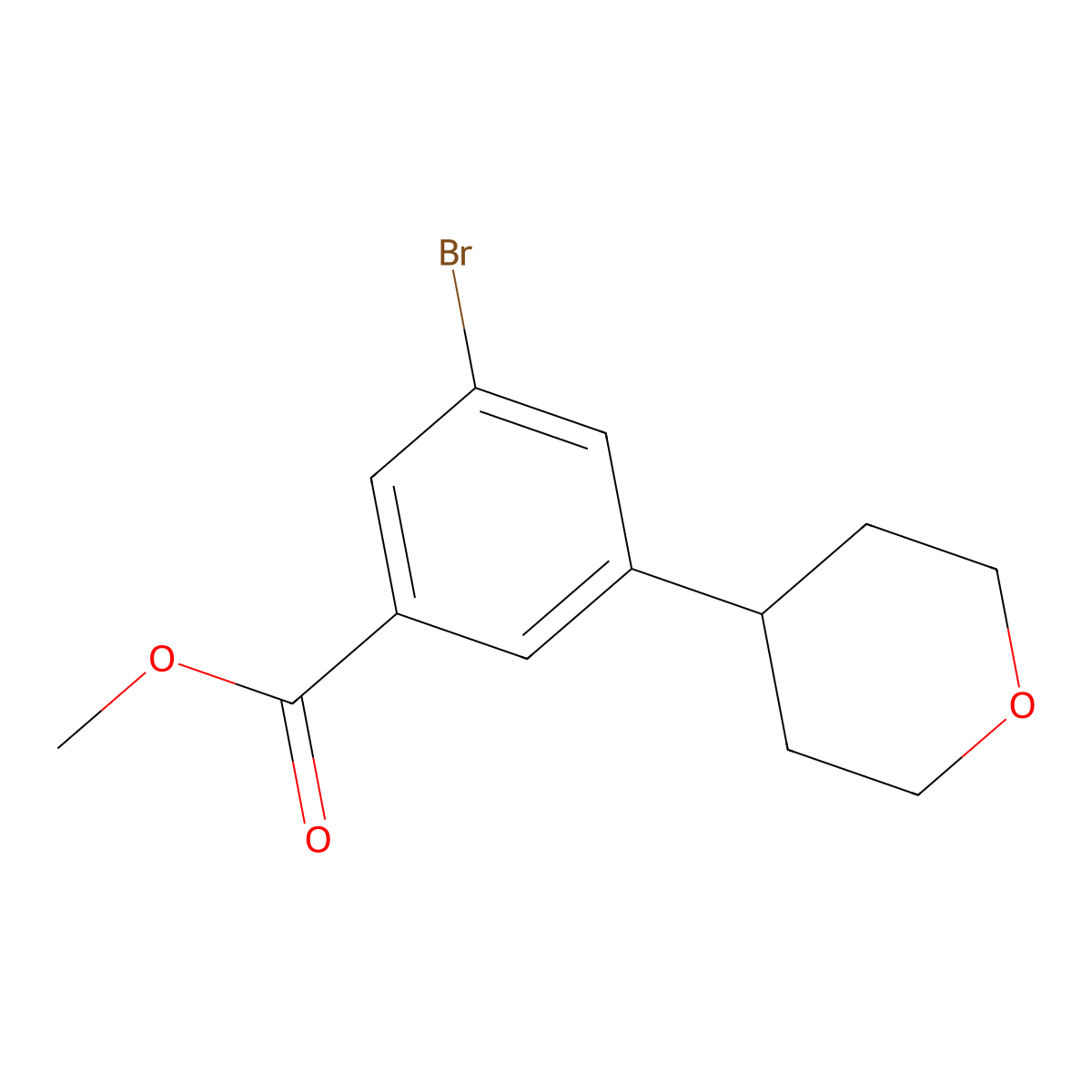 3-Bromo-5-(oxan-4-YL)benzoic acid methyl ester molecular structure, CAS 1563531-79-2