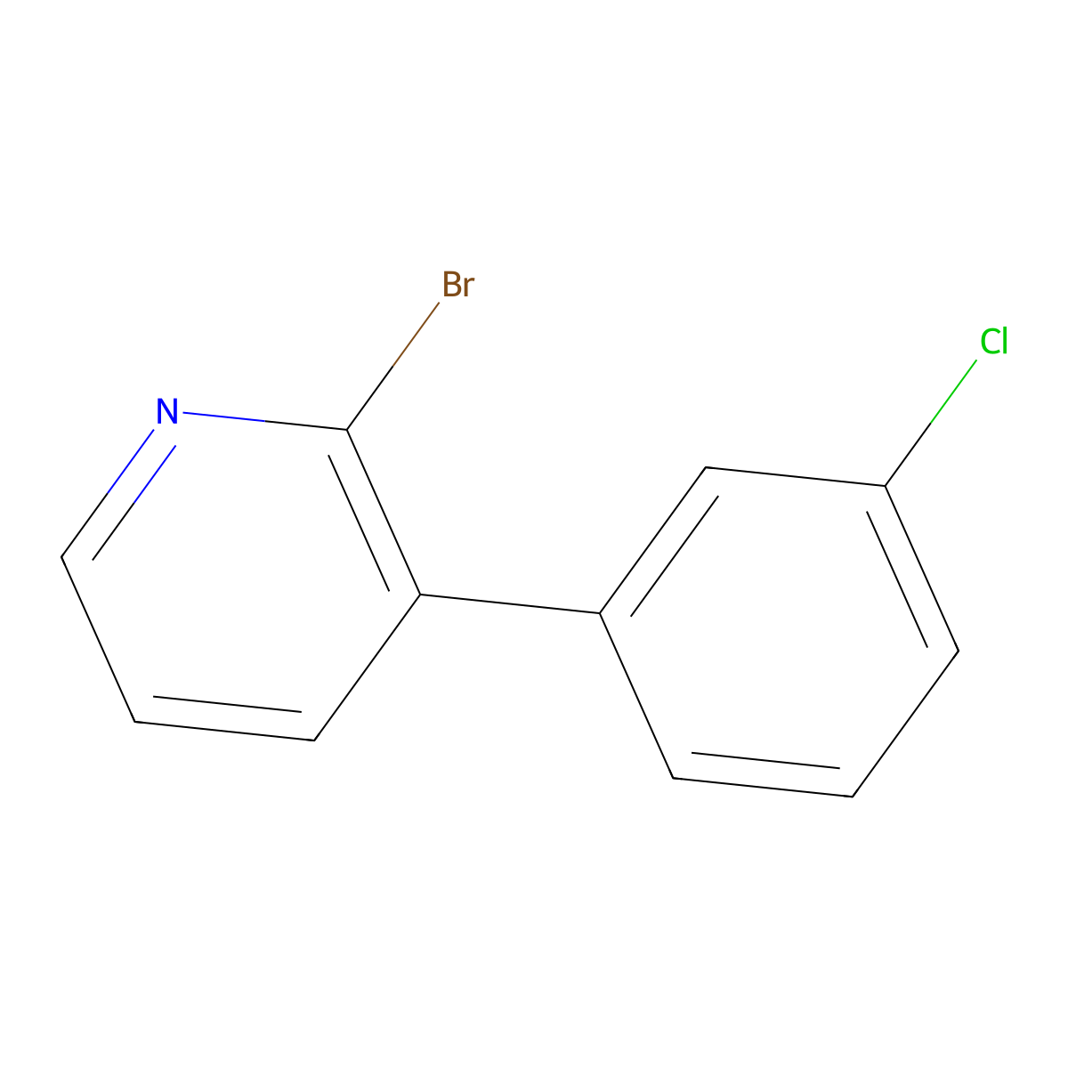 2-Bromo-3-(3-chlorophenyl)pyridine molecular structure, CAS 1563531-84-9