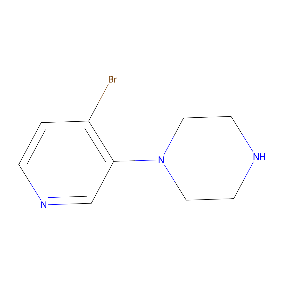1-(4-Bromopyridin-3-yl)piperazine molecular structure, CAS 1563531-85-0
