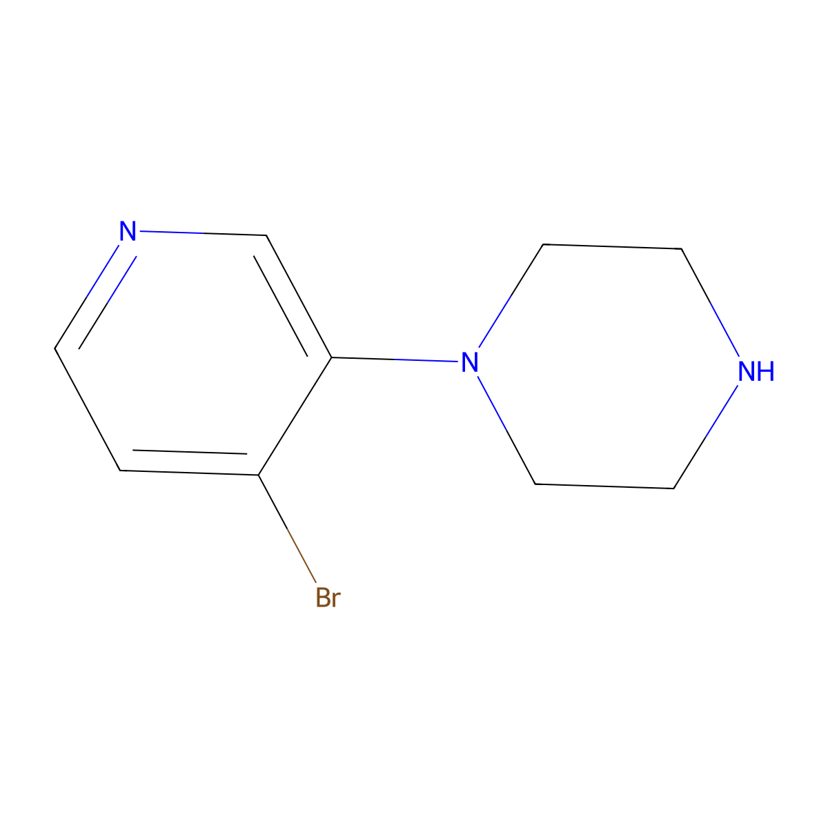 1-(4-Bromopyridin-3-yl)piperazine molecular structure, CAS 1563531-85-0