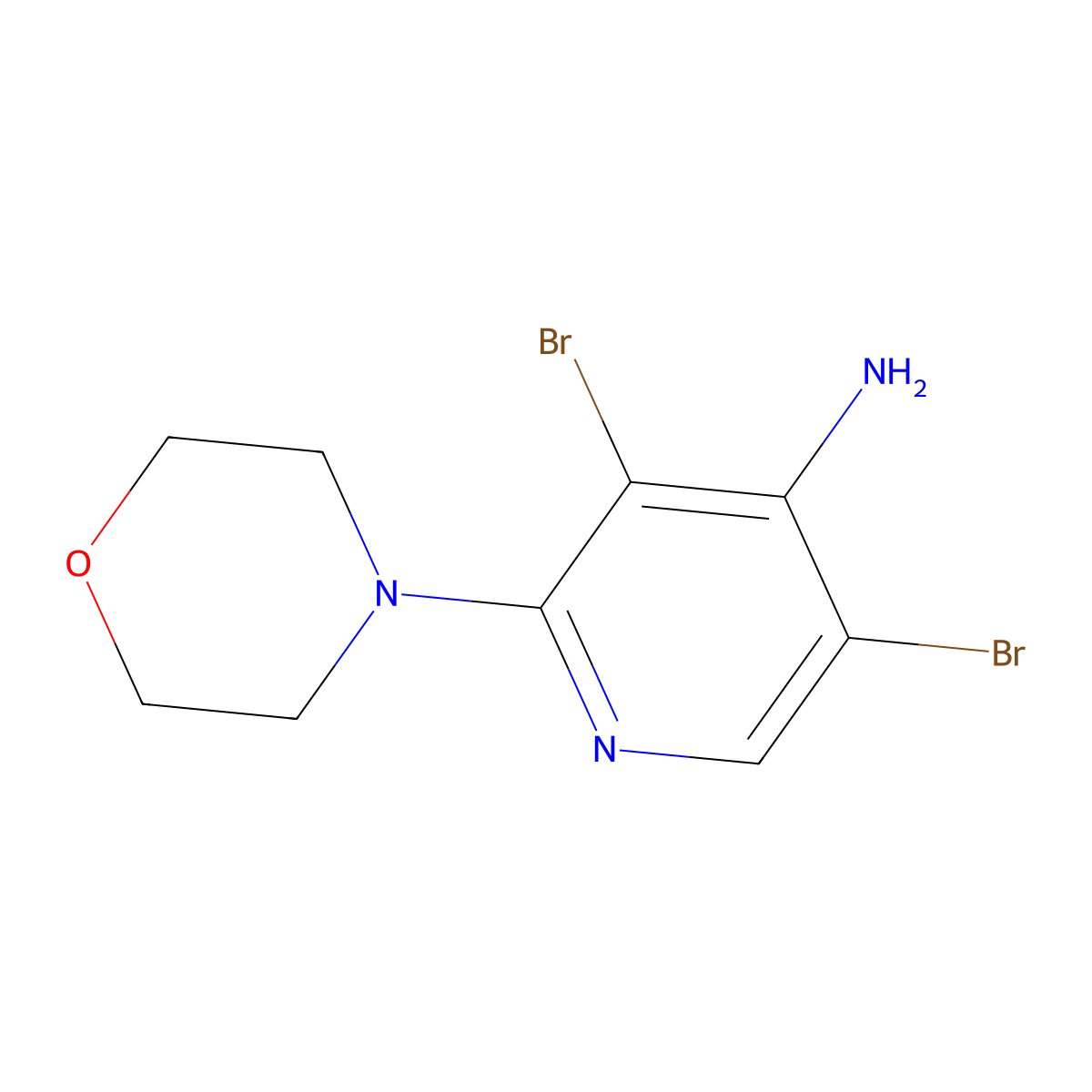 3,5-Dibromo-2-morpholinopyridin-4-amine molecular structure, CAS 1563531-87-2
