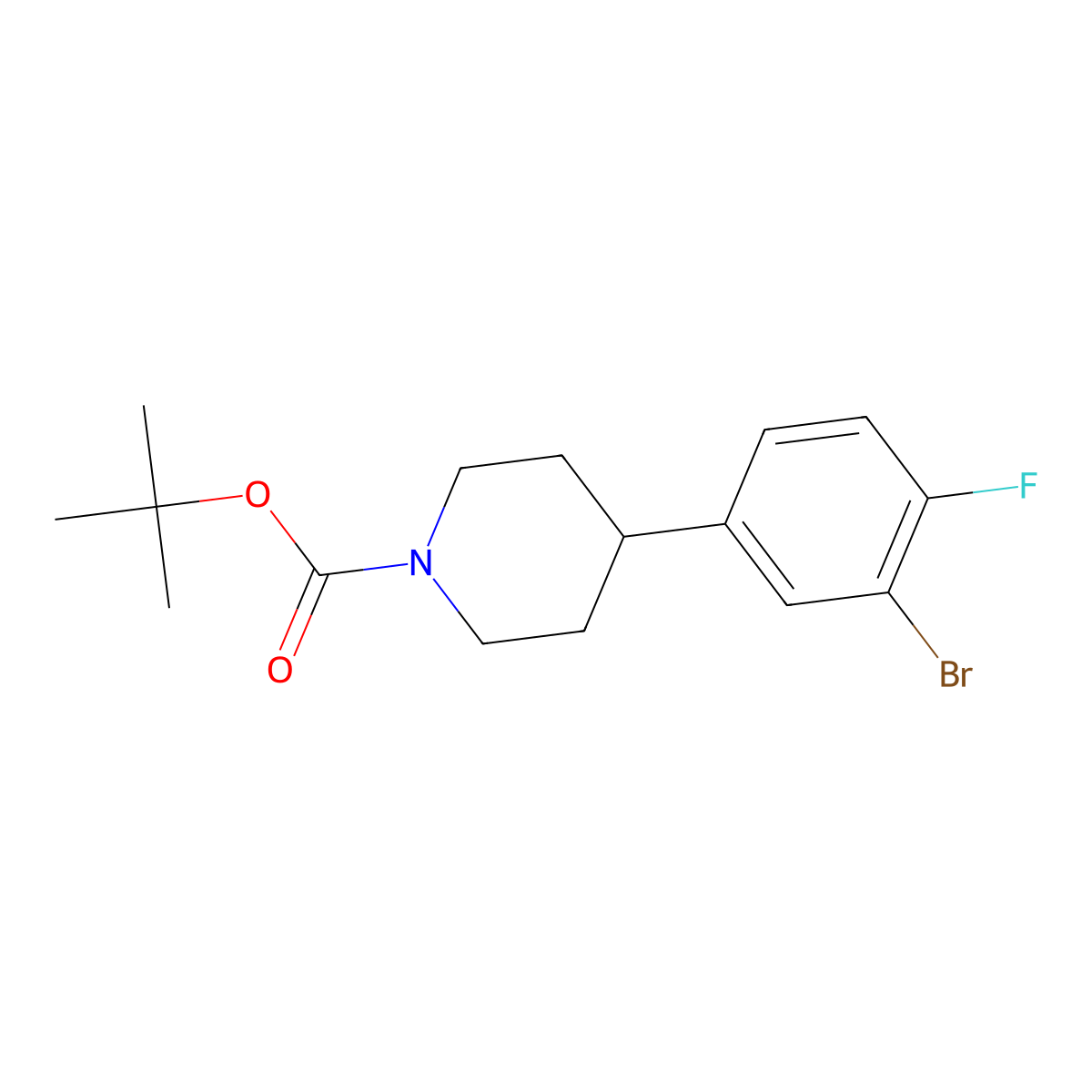 4-(N-Boc-Piperidin-4-yl)-2-bromo-1-fluorobenzene molecular structure, CAS 1563531-89-4
