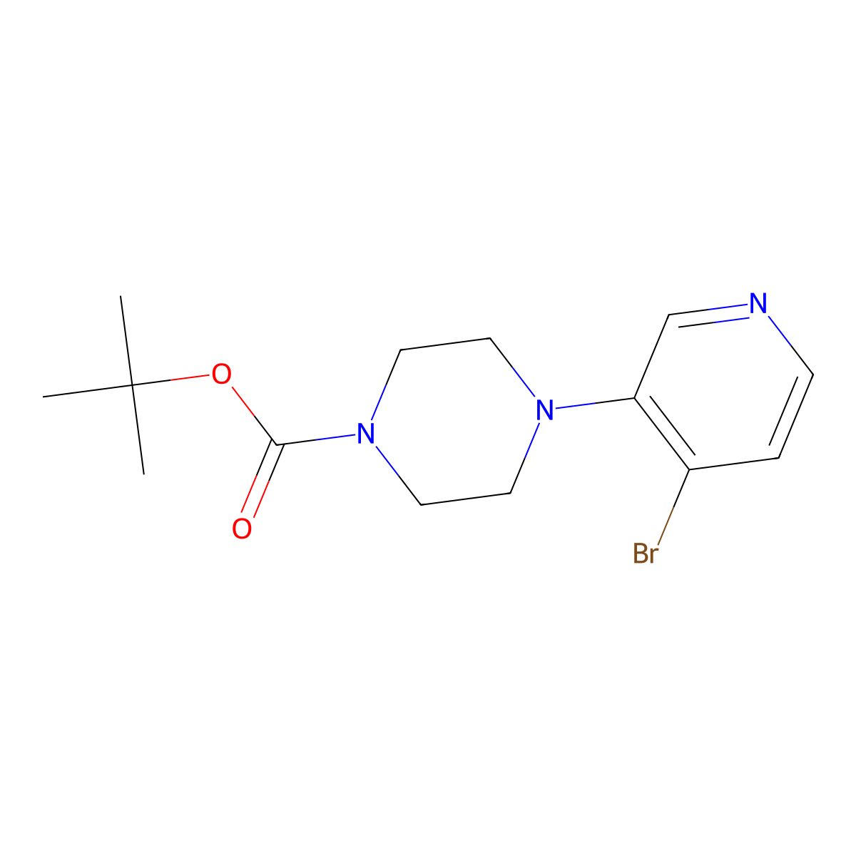 tert-Butyl 4-(4-bromopyridin-3-yl)piperazine-1-carboxylate molecular structure, CAS 1563531-91-8
