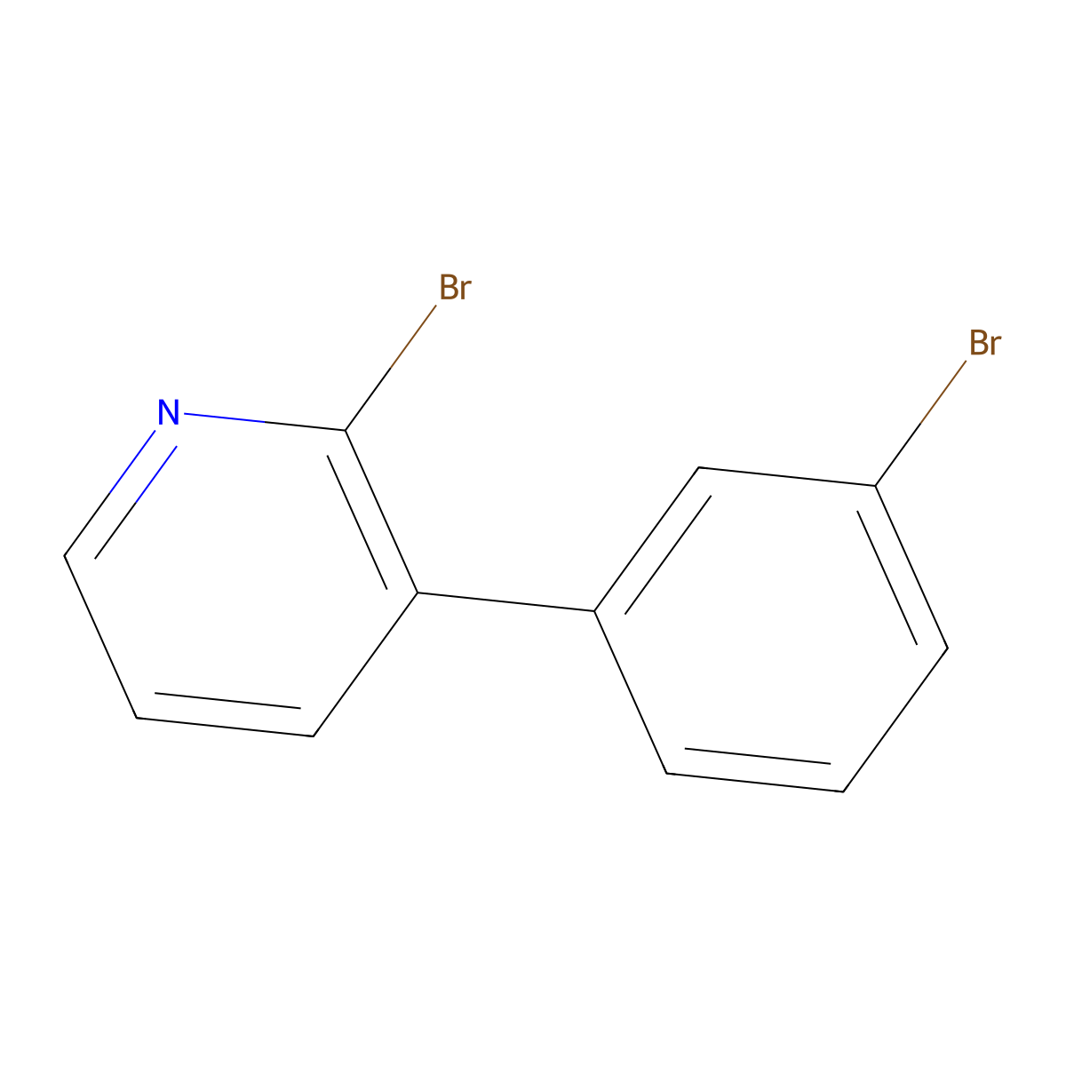 2-Bromo-3-(3-bromophenyl)pyridine molecular structure, CAS 1563531-92-9