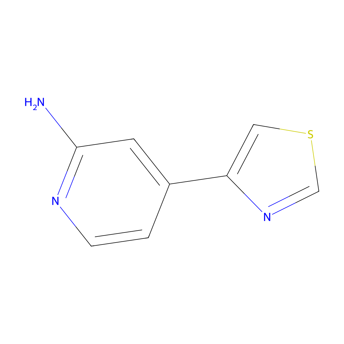 2-Amino-4-(thiazol-4-yl)pyridine molecular structure, CAS 1563531-96-3