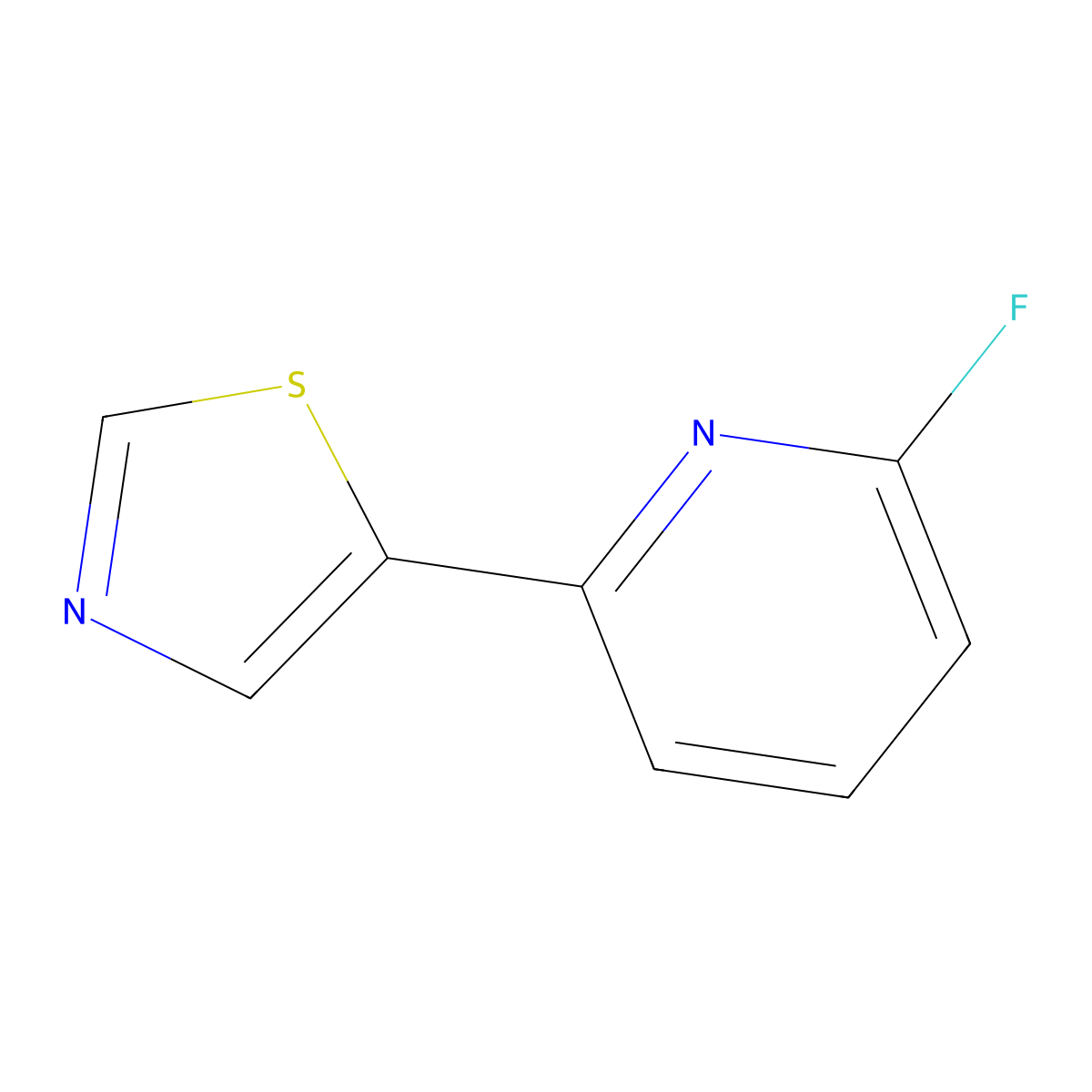 2-Fluoro-6-(thiazol-5-yl)pyridine molecular structure, CAS 1563532-01-3