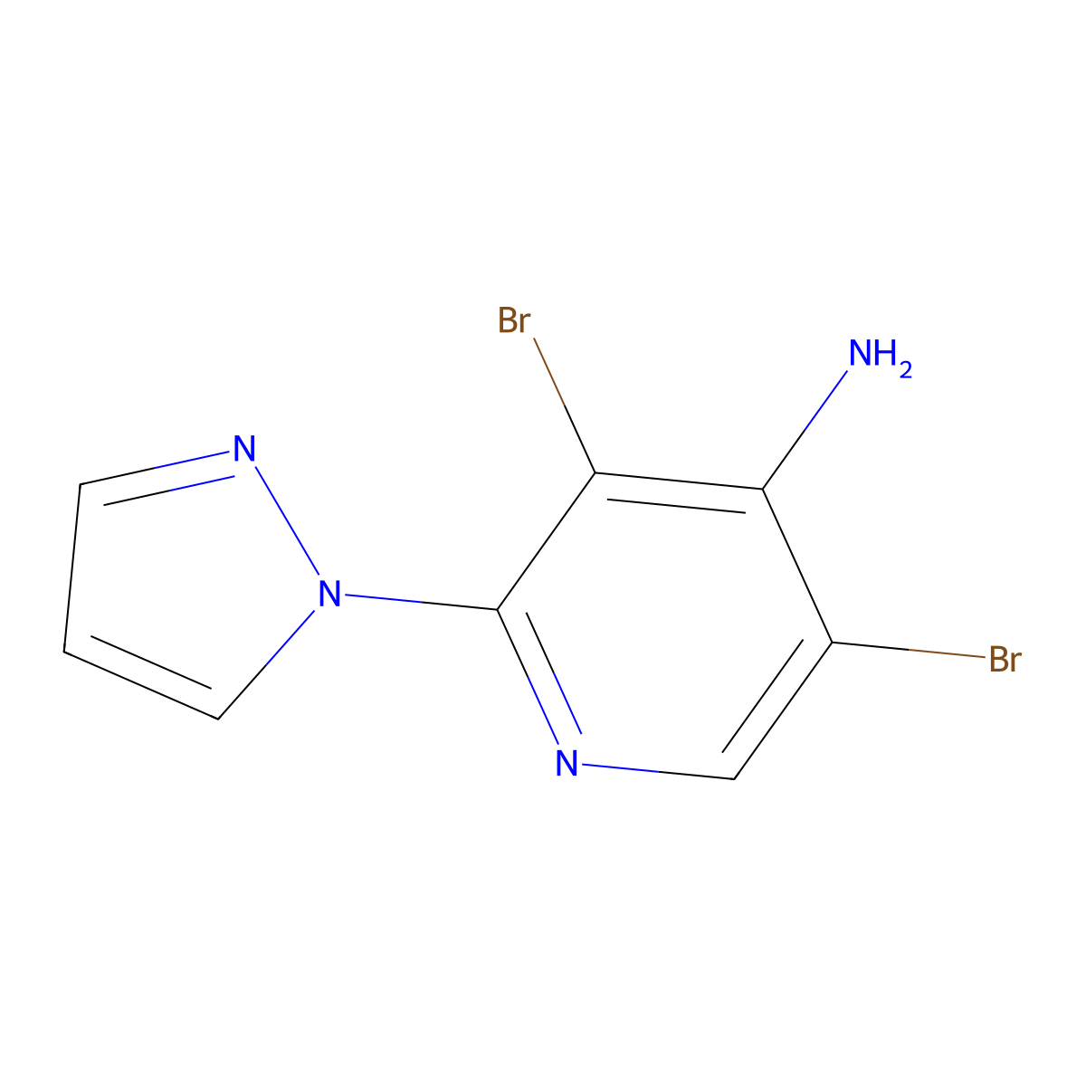 4-Amino-3,5-dibromo-2-(1H-pyrazol-1-yl)pyridine molecular structure, CAS 1563532-02-4