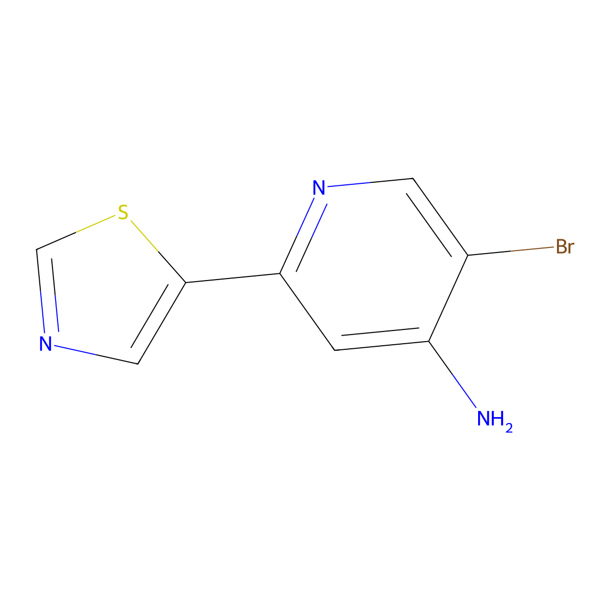 4-Amino-3-bromo-6-(thiazol-5-yl)pyridine molecular structure, CAS 1563532-03-5