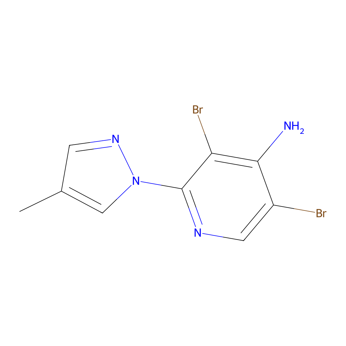 4-Amino-3,5-dibromo-2-(4-methyl-1H-pyrazol-1-yl)pyridine molecular structure, CAS 1563532-08-0