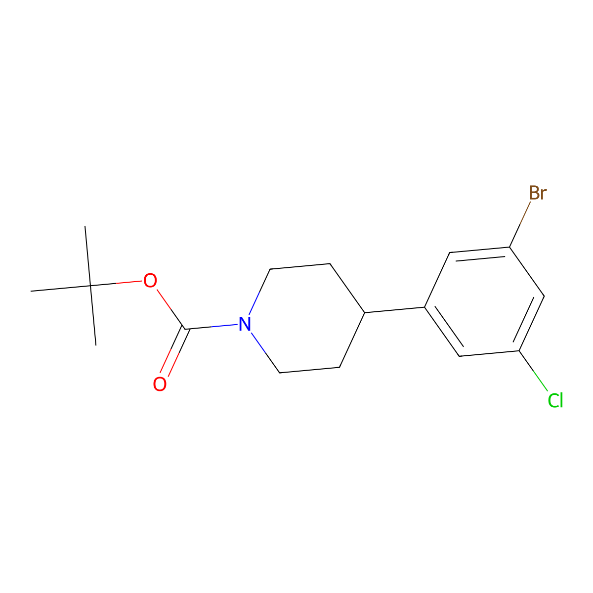 3-Chloro-5-(N-Boc-piperidin-4-yl)bromobenzene molecular structure, CAS 1563532-11-5