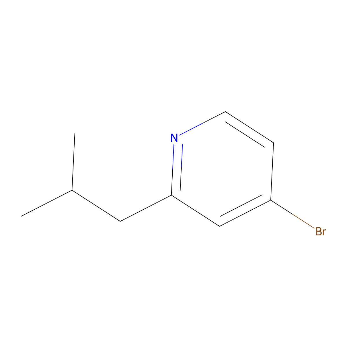 4-Bromo-2-isobutylpyridine molecular structure, CAS 1563532-13-7