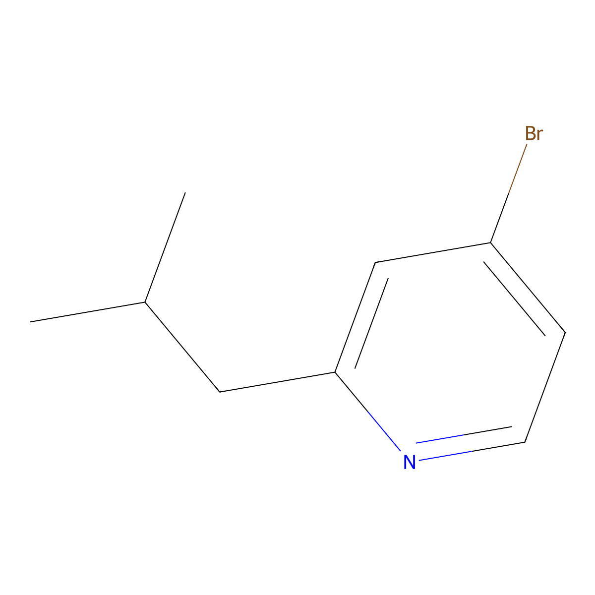 4-Bromo-2-isobutylpyridine molecular structure, CAS 1563532-13-7