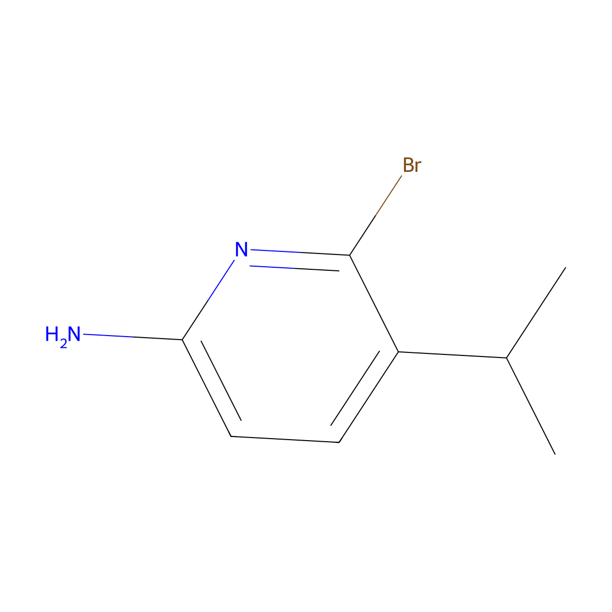 6-Bromo-5-isopropylpyridin-2-amine molecular structure, CAS 1563532-15-9