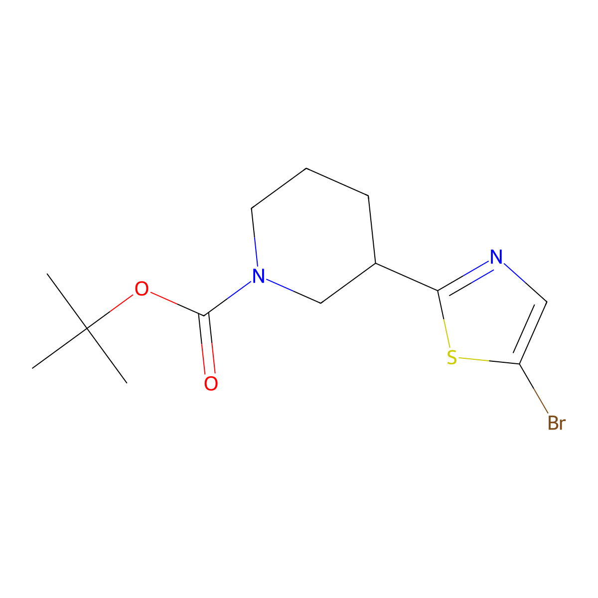 5-Bromo-2-(N-Boc-piperidin-3-yl)thiazole molecular structure, CAS 1563532-20-6