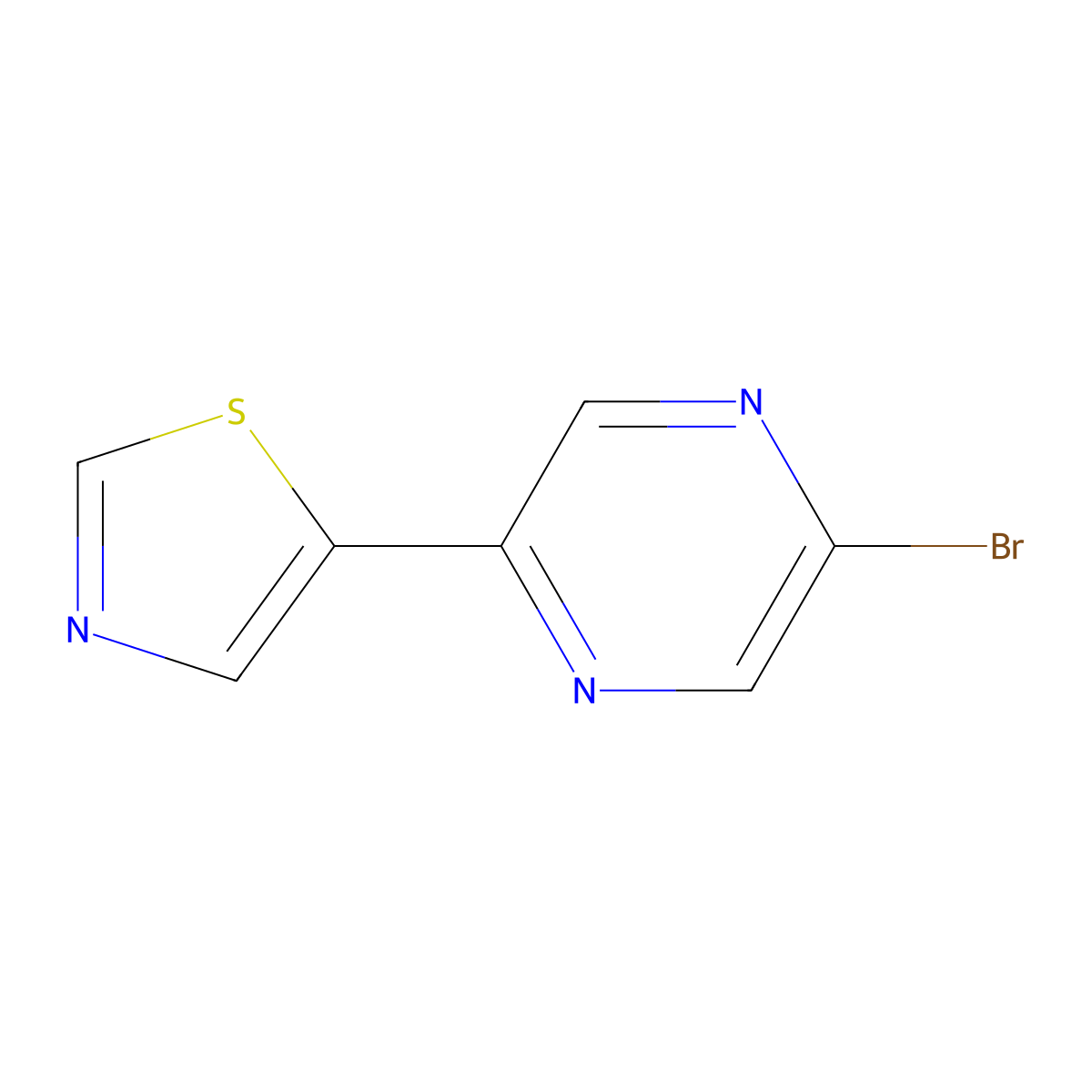5-(5-Bromopyrazin-2-yl)thiazole molecular structure, CAS 1563532-23-9