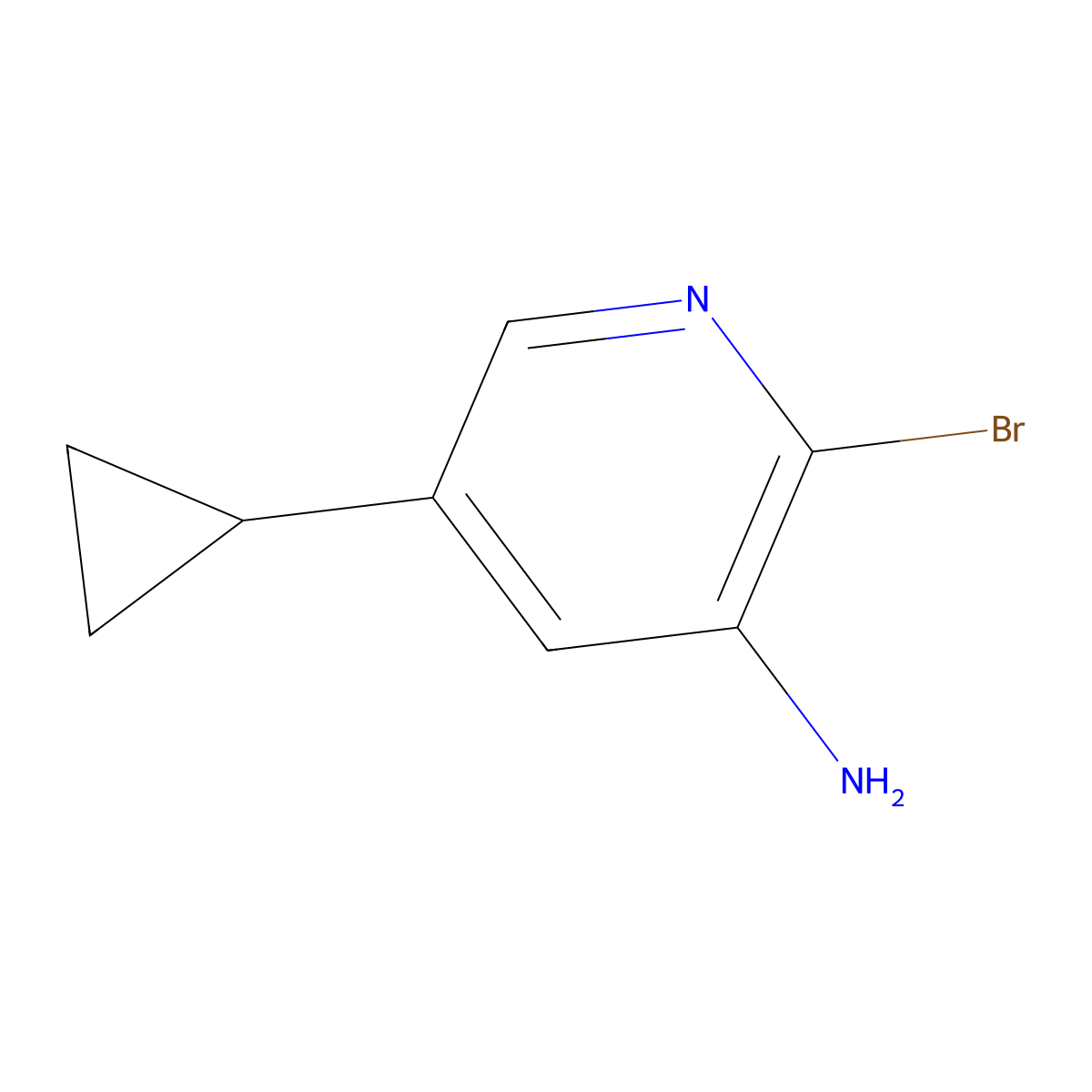 3-Amino-2-bromo-5-cyclopropylpyridine molecular structure, CAS 1563532-26-2