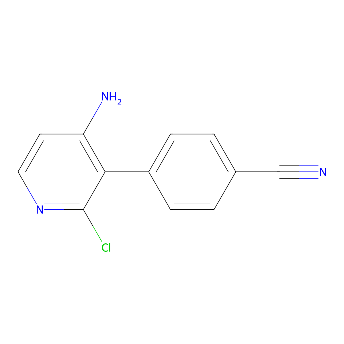2-Chloro-4-amino-3-(4-cyanophenyl)pyridine molecular structure, CAS 1563532-28-4