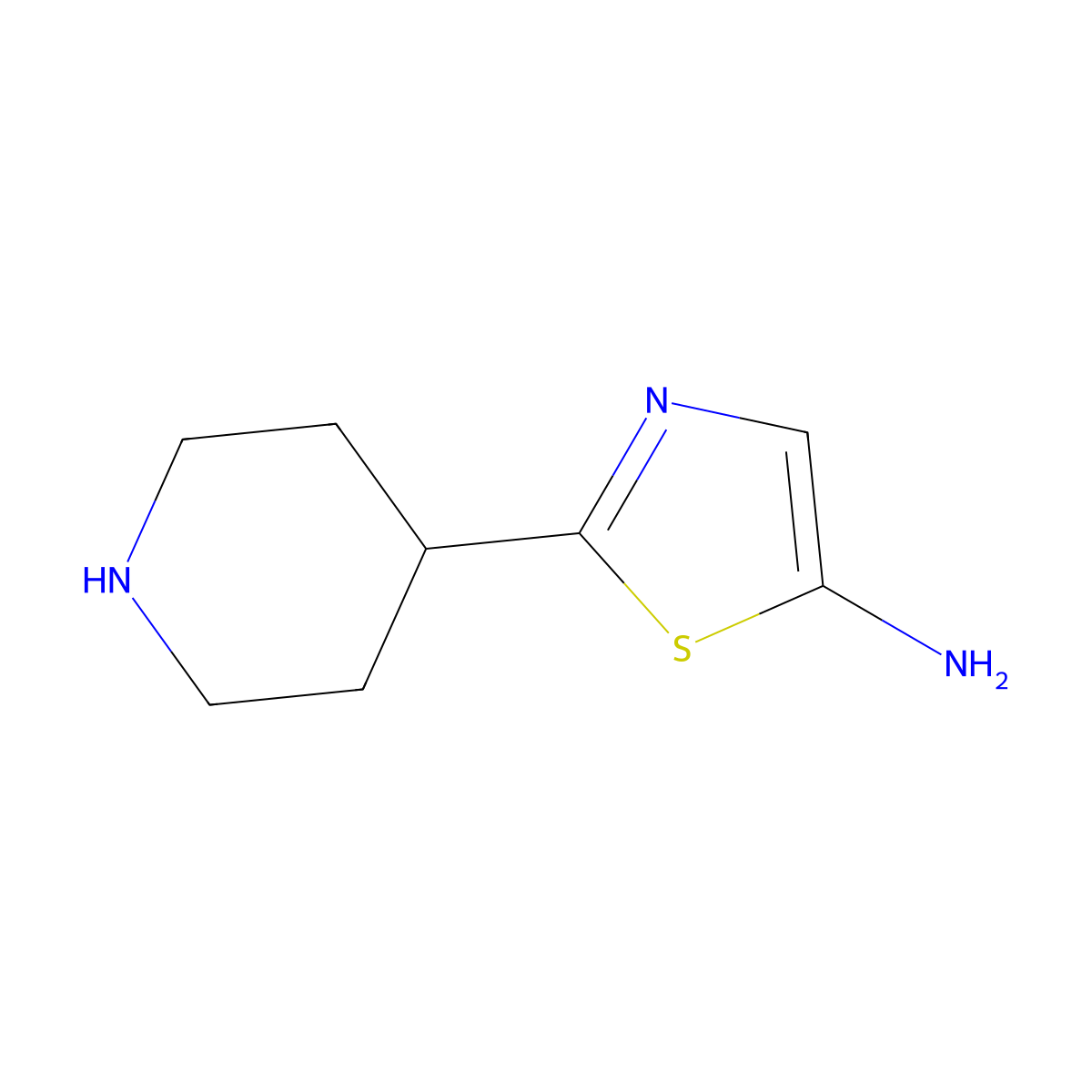 2-(Piperidin-4-yl)thiazol-5-amine molecular structure, CAS 1563532-32-0