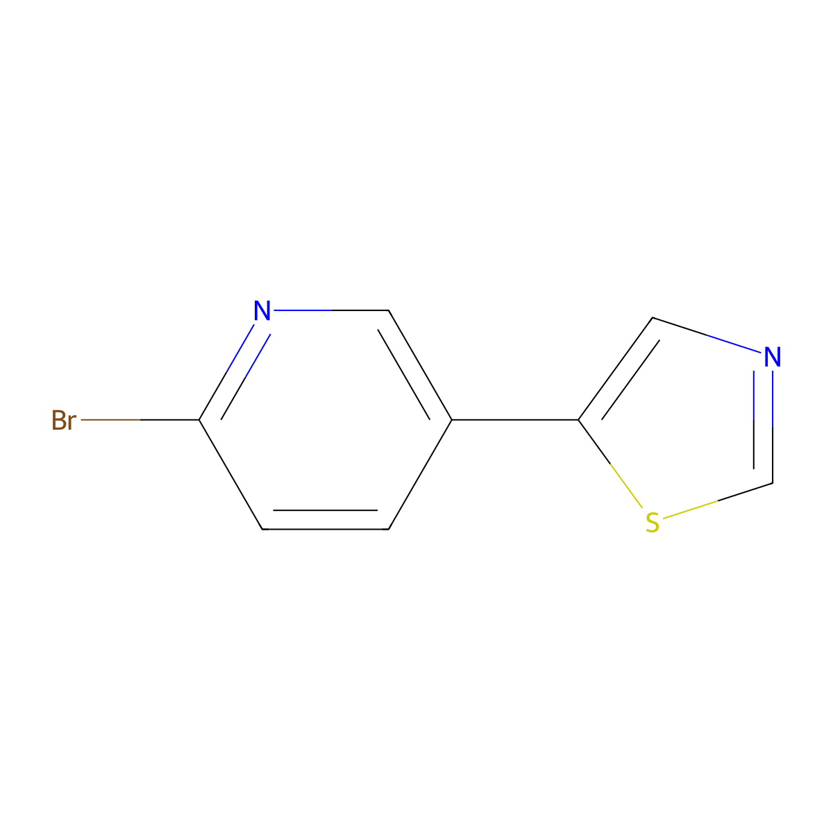 2-Bromo-5-(thiazol-5-yl)pyridine molecular structure, CAS 1563532-41-1