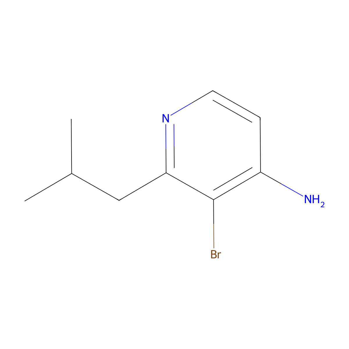 4-Amino-3-bromo-2-(iso-butyl)pyridine molecular structure, CAS 1563532-44-4