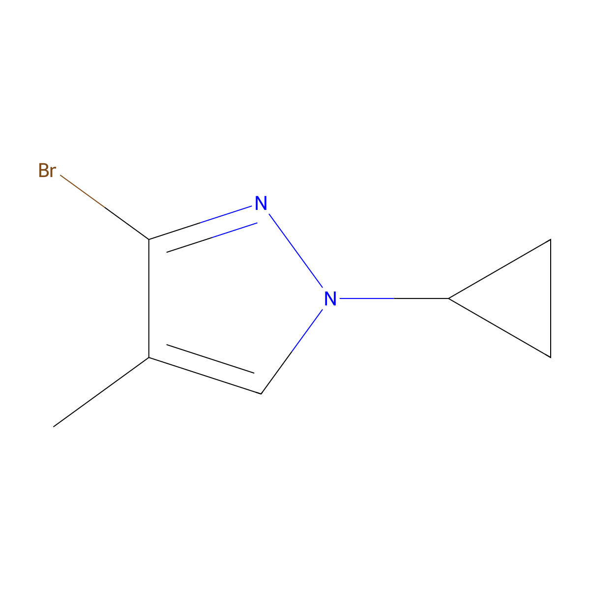 3-Bromo-4-methyl-1-(cyclopropyl)-1H-pyrazole molecular structure, CAS 1563532-45-5