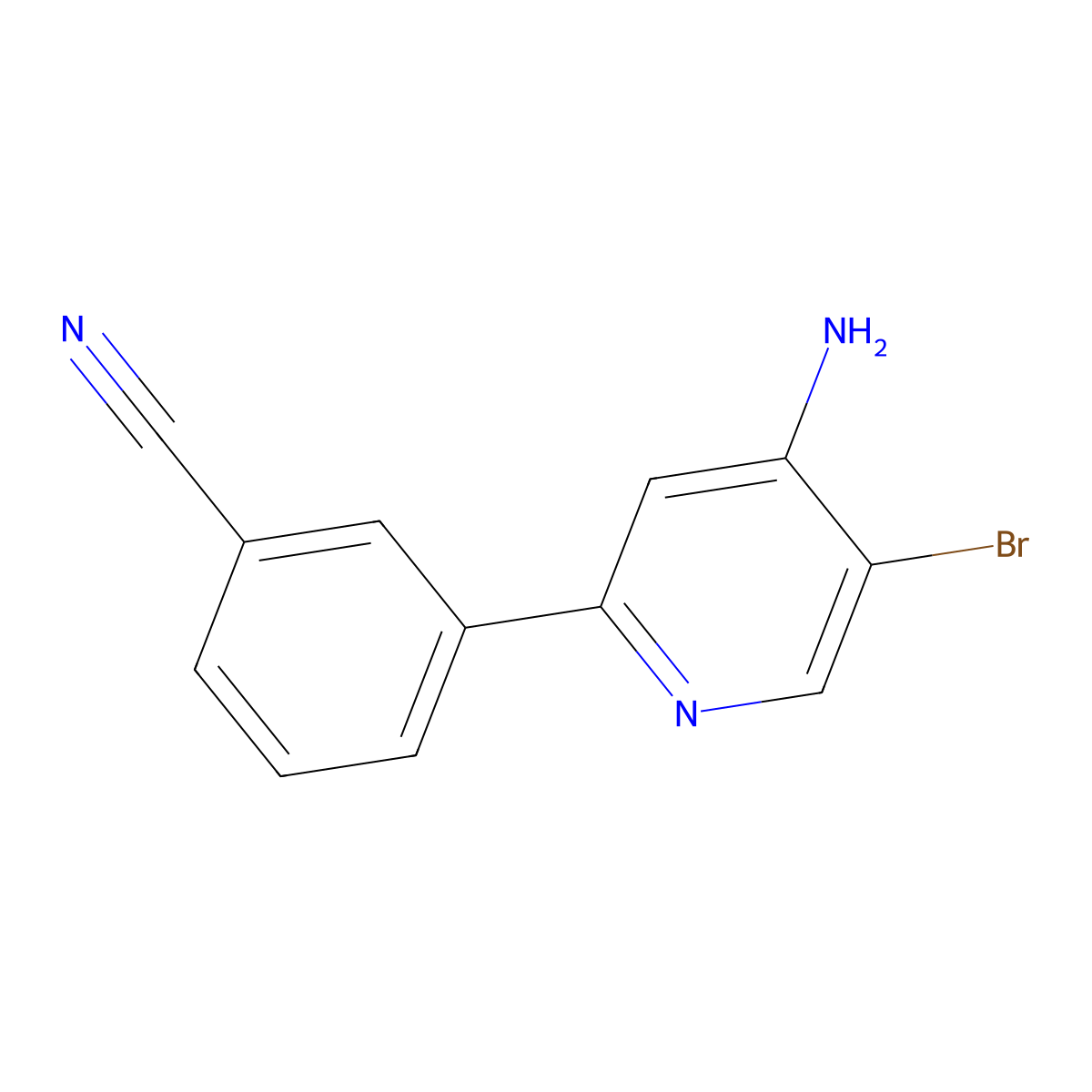 4-Amino-3-bromo-6-(3-cyanophenyl)pyridine molecular structure, CAS 1563532-46-6