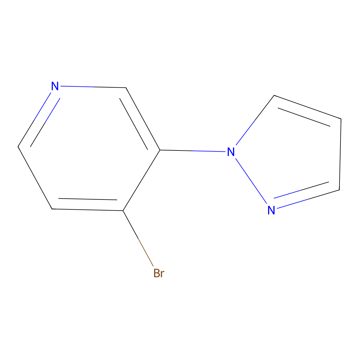4-Bromo-3-(1H-pyrazol-1-YL)pyridine molecular structure, CAS 1563532-47-7