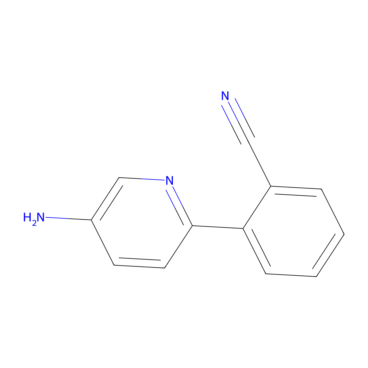 2-(5-Aminopyridin-2-YL)benzonitrile molecular structure, CAS 1563532-50-2