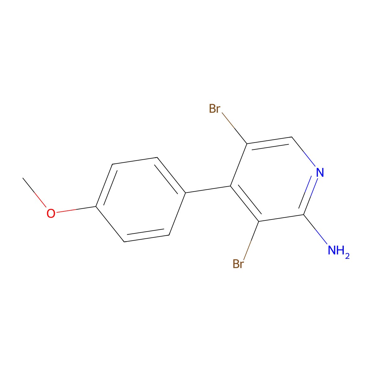 2-Amino-3,5-dibromo-4-(4-methoxyphenyl)pyridine molecular structure, CAS 1563532-51-3
