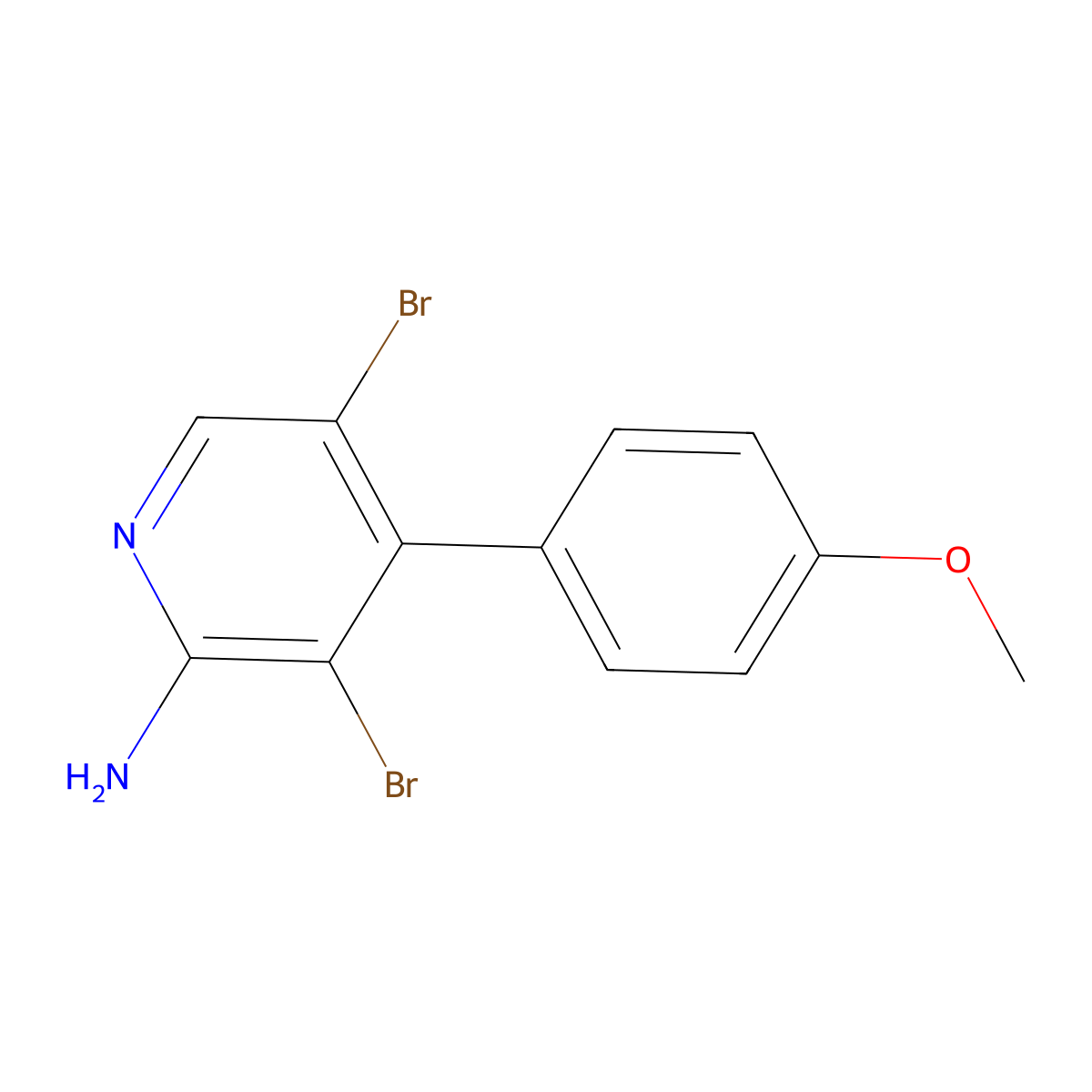 2-Amino-3,5-dibromo-4-(4-methoxyphenyl)pyridine molecular structure, CAS 1563532-51-3