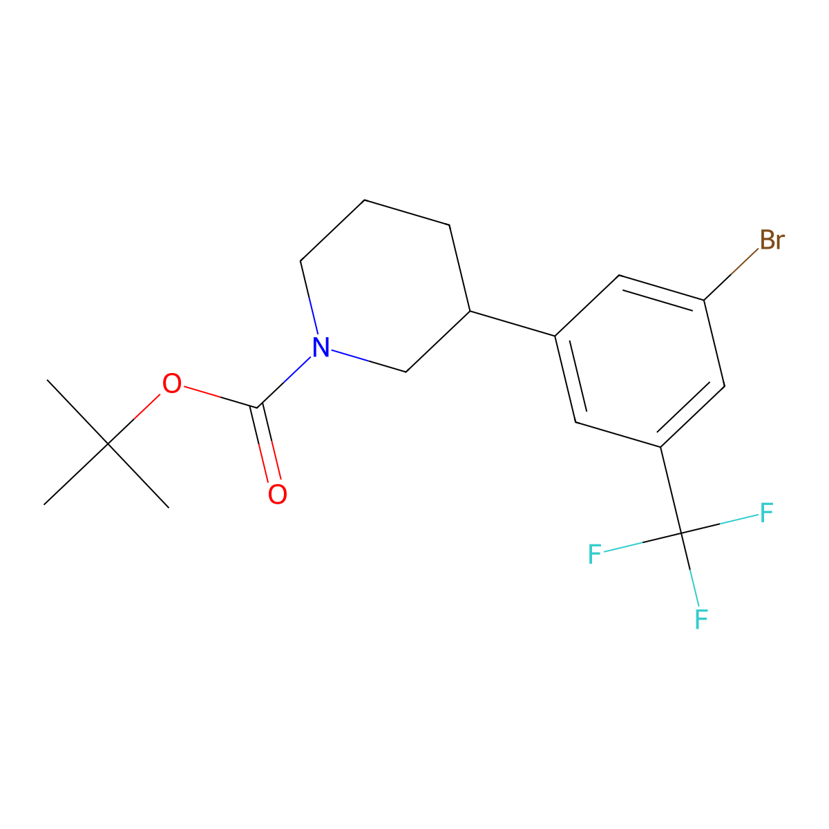3-(N-Boc-Piperidin-3-yl)-5-trifluoromethyl-1-bromobenzene molecular structure, CAS 1563532-54-6